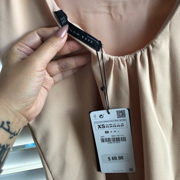 ZARA CAMI OPEN BACK DRESS W/ EYELASH LACE HEM - Picture 5 of 5